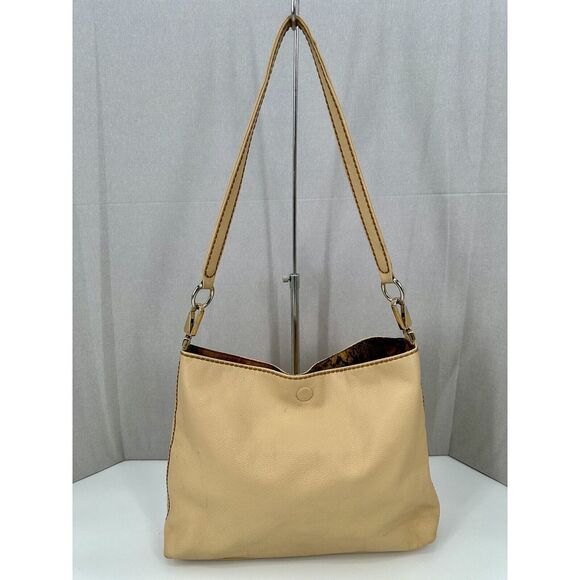 Plinio Visona, Yellow Leather Tote, Large, magnetic closure cheetah Print Inside - Picture 6 of 15